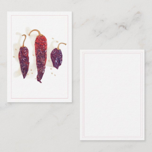 Cartão De Notas Placa plana CHILI PEPPERS 2.5x3.5 (Frente/Verso)