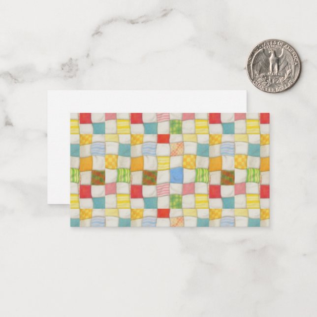 Cartão De Notas Placa plana CRAZY QUILT 3.5x2 / Horizontal (Frente/Verso In Situ)