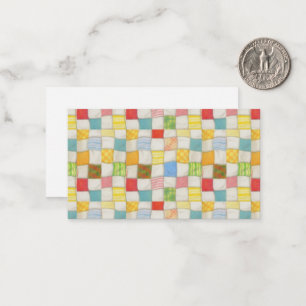 Cartão De Notas Placa plana CRAZY QUILT 3.5x2 / Horizontal