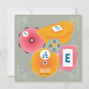 Cartão De Notas Placa plana Mah Jongg Bettors