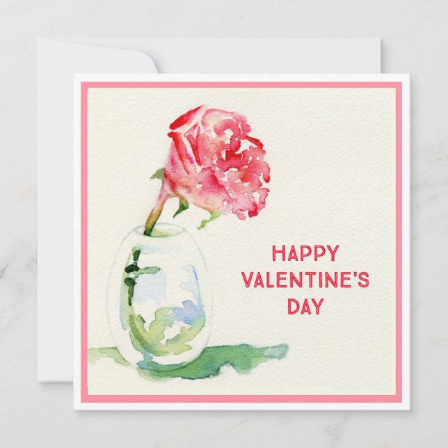 Cartão De Notas Placa plana quadrada do Namorados rosa 5.25x5.25 (Frente)