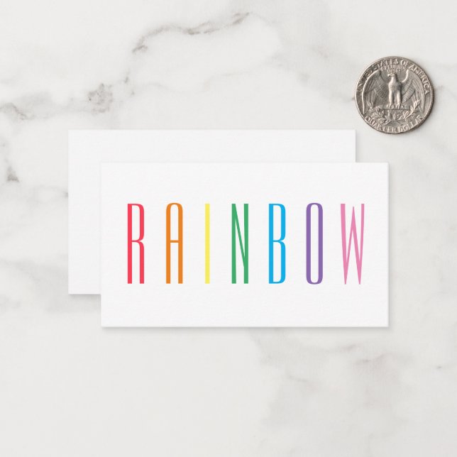 Cartão De Notas Placa plana RAINBOW 3.5x2 (Frente/Verso In Situ)