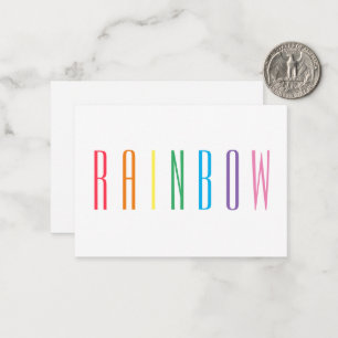 Cartão De Notas Placa plana RAINBOW 3.5x2.5