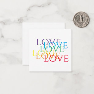 Cartão De Notas Placa plana RAINBOW LOVE 2.5x2.5