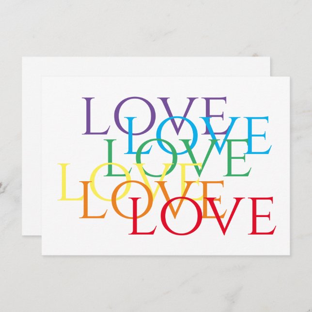 Cartão De Notas Placa plana RAINBOW LOVE 4.5x6.25 (Frente/Verso)
