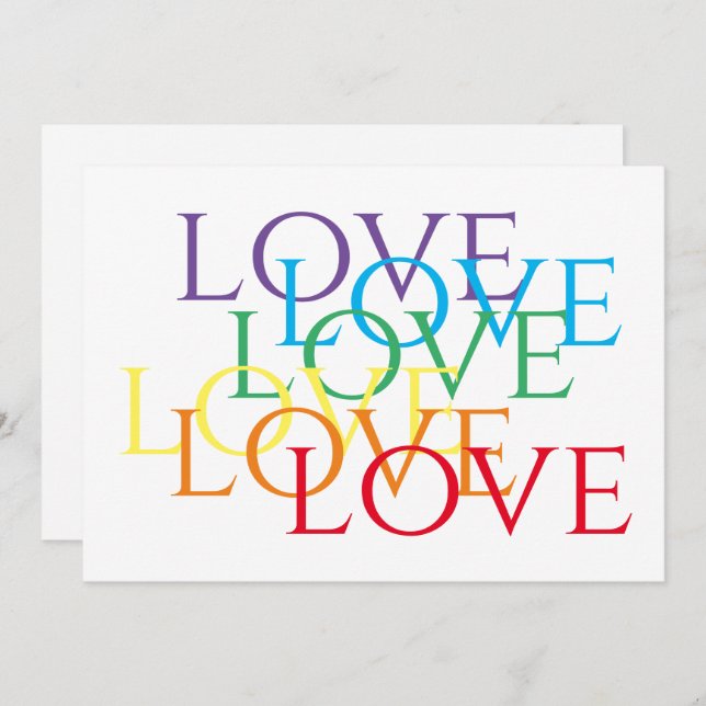 Cartão De Notas Placa plana RAINBOW LOVE 5x7 (Frente/Verso)