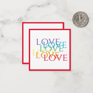 Cartão De Notas Placa plana RAINBOX LOVE 2,5x2,5 / Vermelho