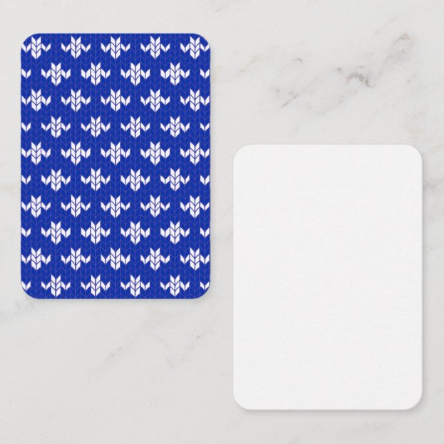 Cartão De Notas Placa plana SCANDIA BLUE KNIT 3.5x2.5 / Vertical (Frente/Verso)