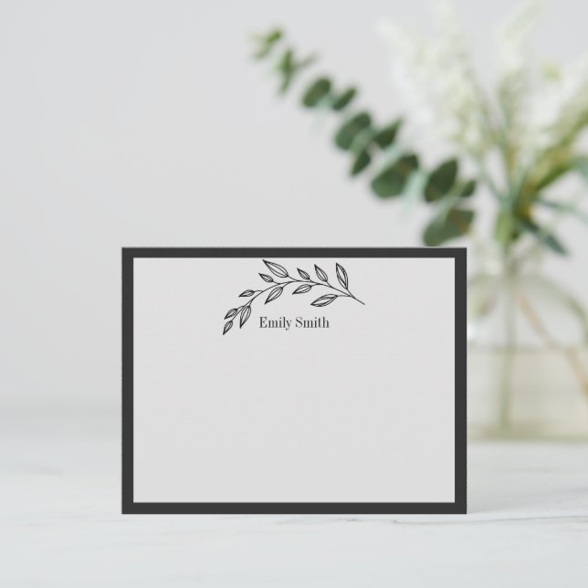 Cartão De Notas Placa plana Wild Meadow Stationery Personalizada (Em pé/Frente)