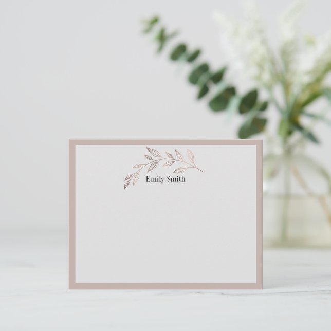 Cartão De Notas Placa plana Wild Meadow Stationery Personalizada (Em pé/Frente)