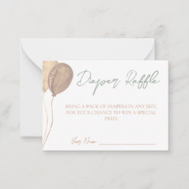 Cartão De Notas Placa Raffle de Fralda dos Balões