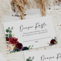 Placa Raffle Fralda Blush Burgundy
