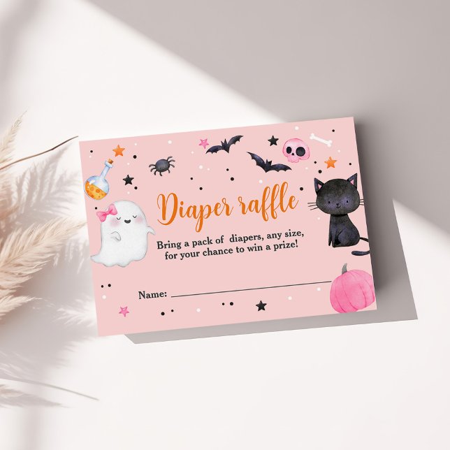 Cartão De Notas Placa Raffle Fralda do Boo Halloween (Criador carregado)