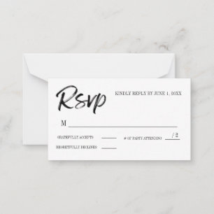 Cartão De Notas Placa RSVP com # Participante adicionado