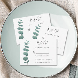 Cartão De Notas Placa RSVP Eucalyptus minimamente orçada
