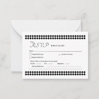 Cartão De Notas Placa RSVP Minimalista