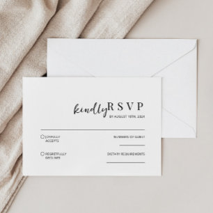 Cartão De Notas Placa RSVP Minimalista Moderna