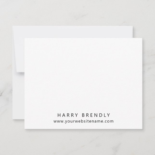 Cartão De Notas Placa Simples de Nota Simples e Mínima Branco (Frente)