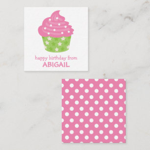 Cartão De Notas Placas de gabinete para presentes com Cupcake rosa