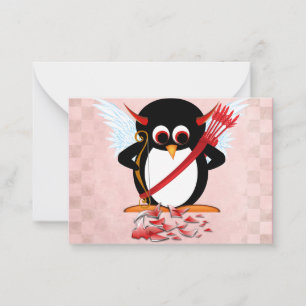Cartão De Notas Placas de Namorados mau Penguin
