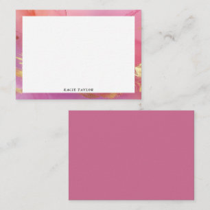 Cartão De Notas Placas de Nota de Borda de Abstrato Rosa Quente