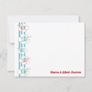 Cartão De Notas Placas de Nota de Flor do Hibiscus   Obrigado Cart