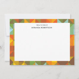 Cartão De Notas Placas de Nota de Padrão Geométrica do Tecido Retr