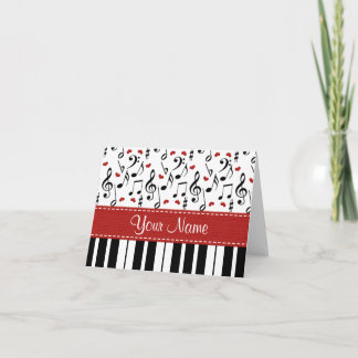 Cartão De Notas Placas de Nota de Piano com Nota de Música Persona