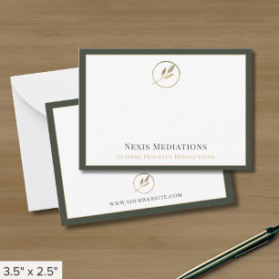Cartão De Notas Placas de Nota Elegante Simples com Logotipo