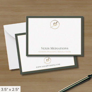 Cartão De Notas Placas de Nota Elegante Simples com Logotipo