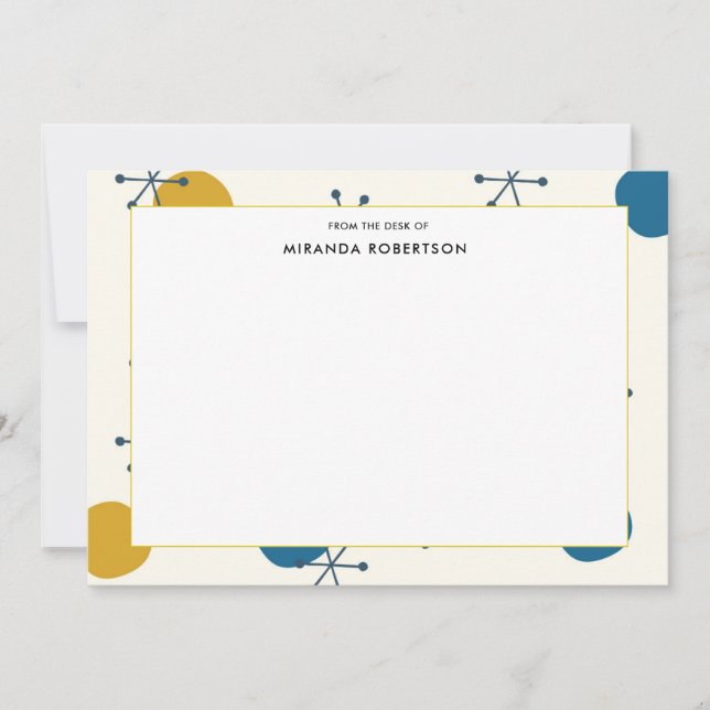 Cartão De Notas Placas de Nota Moderna do Meio século Retroativo (Frente)