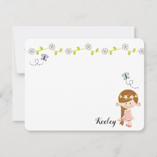 Cartão De Notas Placas de Nota para Meninas Personalizadas de Prim