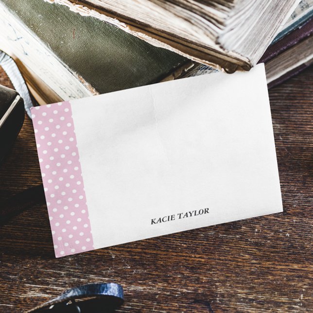 Cartão De Notas Placas de Nota Personalizadas com Pontos Rosa Esbr (Criador carregado)