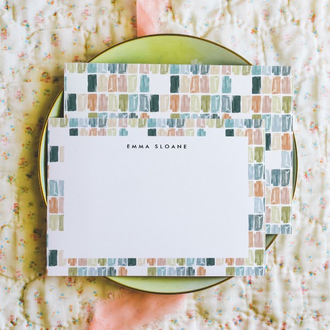 Cartão De Notas Placas de Nota Personalizadas de Joias Pintadas (Watercolor painted jewels personalized note card set.)