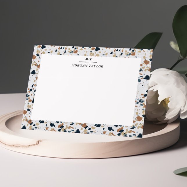 Cartão De Notas Placas de Nota Personalizadas do Mosaico bege (Criador carregado)