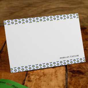 Cartão De Notas Placas de Nota Personalizadas Florais