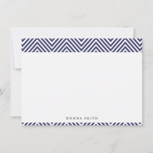 Cartão De Notas Placas de Nota Plana Chevron de Marinho Nítido