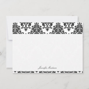 Cartão De Notas Placas de Nota Plana para Damasco Elegante