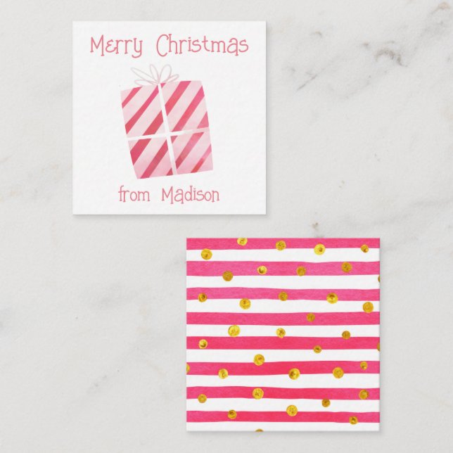 Cartão De Notas Placas de presentes de presentes de Natal com aqua (Frente/Verso)