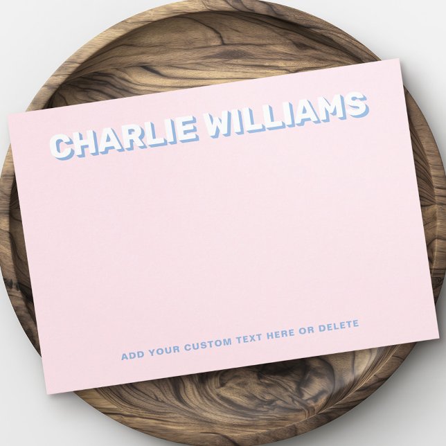 Cartão De Notas Placas de vazio planas para rosas claro modernas (Modern light pink flat blank notecards)