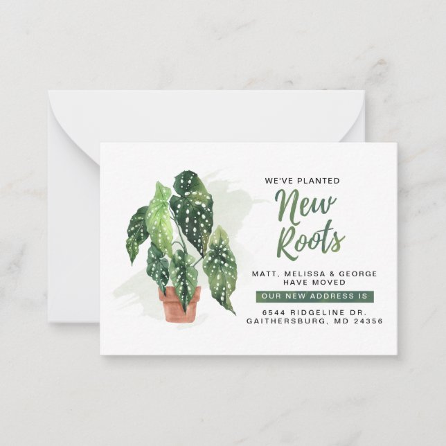 Cartão De Notas Plantamos novas raízes movendo o lançamento (Frente)