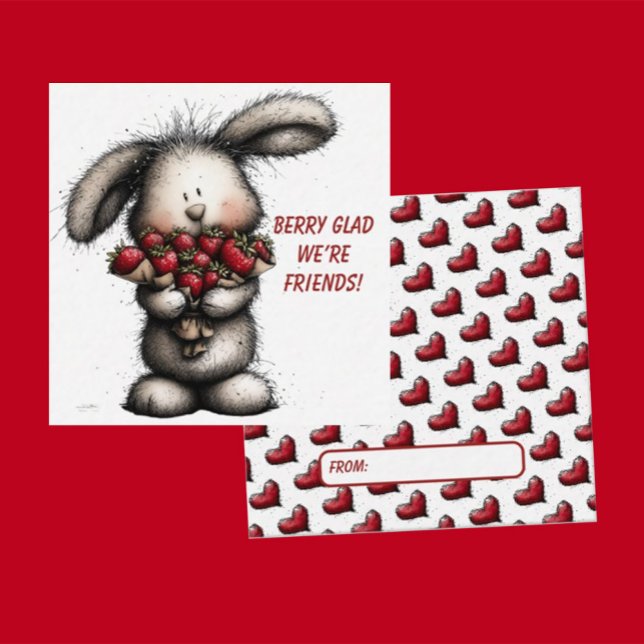 Cartão De Notas Playful Classroom Valentine – Bunny Design  (Criador carregado)