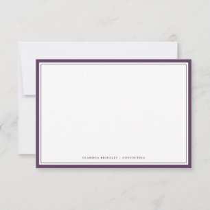 Cartão De Notas Plum Purple Flat Note Card