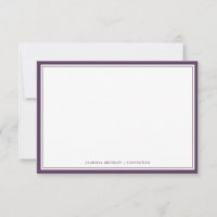 Plum Purple Flat Note Card mínimo