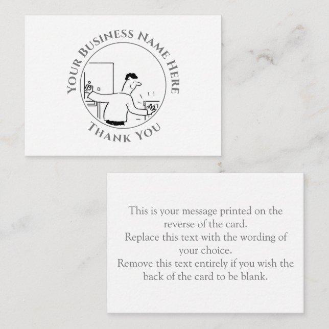 Cartão De Notas Plumber Obrigado Nota (Frente/Verso)