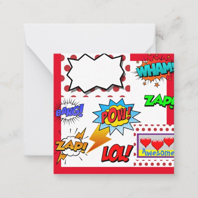Cartão De Notas Pop Art, Comic, (Frente)