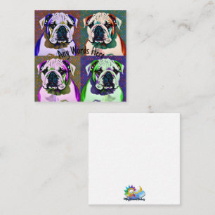 Cartão De Notas PopArt Bulldog Puppy