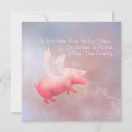 Cartão De Notas Porco Voador Cresce As Asas