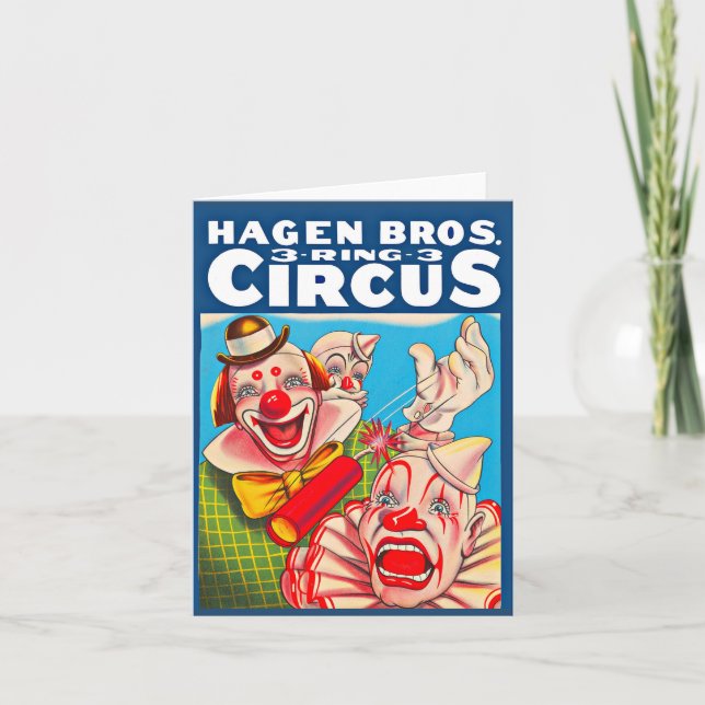 Cartão De Notas poster de 1950 Hagen Brothers Circus (Frente)