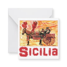 Poster de viagens Siciliano Flat Notecard - Sicíli